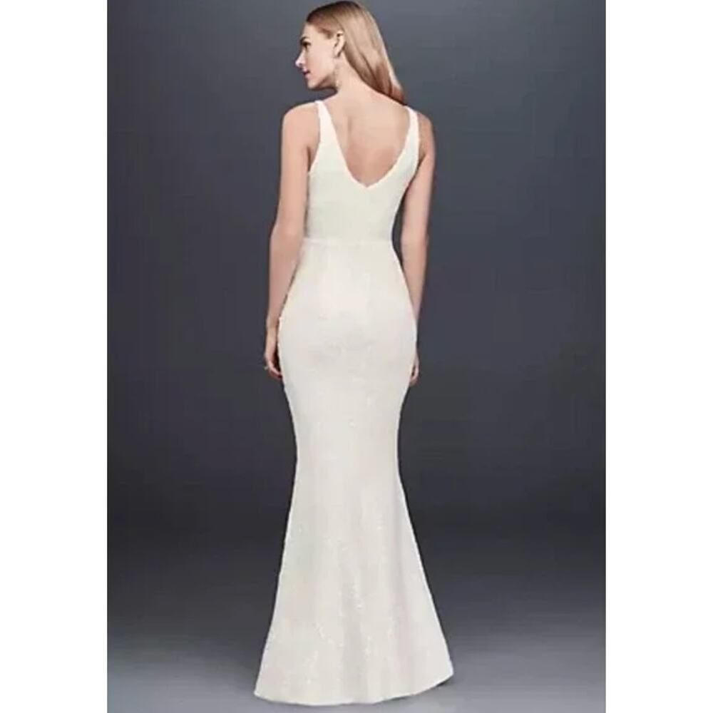 New! David's Bridal Db Studio White Sequin Fitted… - image 2